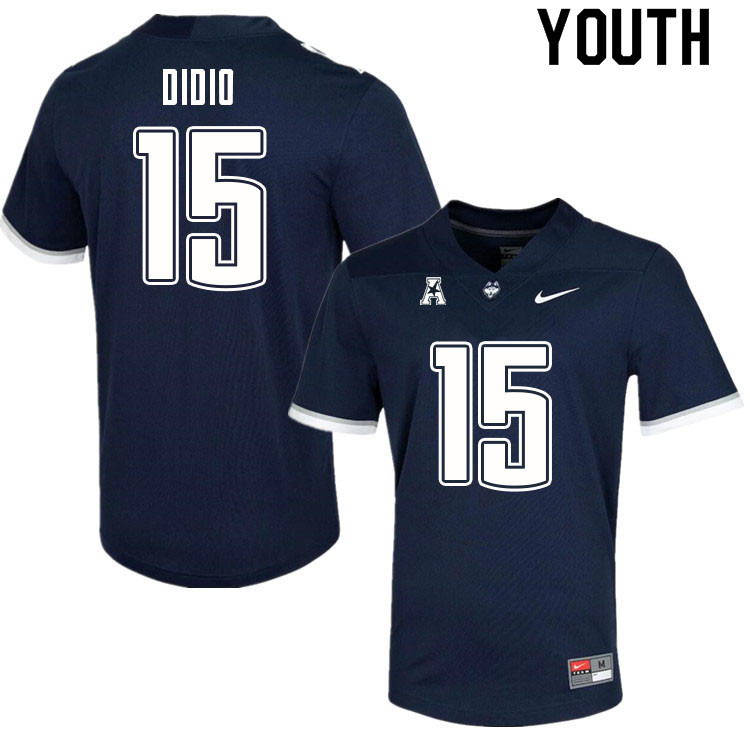 Youth #15 Mark Didio Uconn Huskies College Football Jerseys Sale-Navy